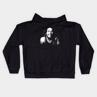 bob marly vintage design black and white Kids Hoodie